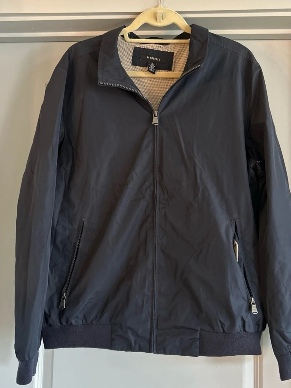 Van Heusen Men's Dark Navy Zip Bomber Jacket